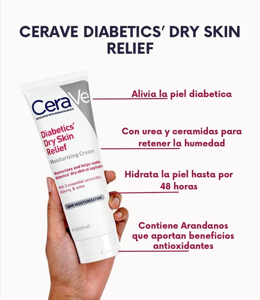 CERAVE DIABETICS DRY SKIN RELIEF MOISTURIZING CREAM