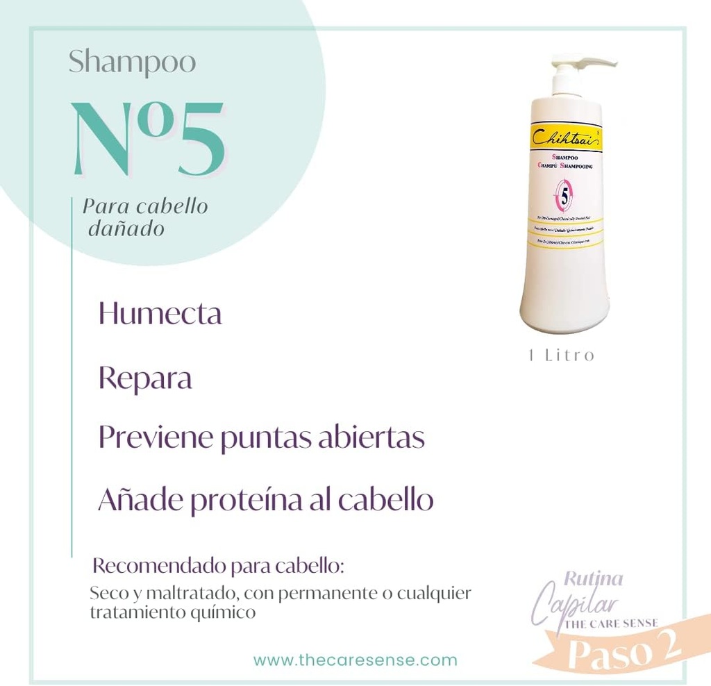 CHIHTSAI 5 SHAMPOO PARA CABELLO SECO LITRO