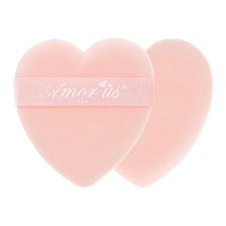 AMOR US 2 PACK-HEARTS MAKEUP POWDER PUFF