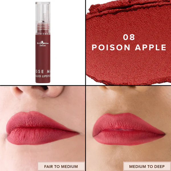 ITALIA DELUXE MATTE MOUSSE  LIQUID LIPSTICK 190-08 POISON APPLE