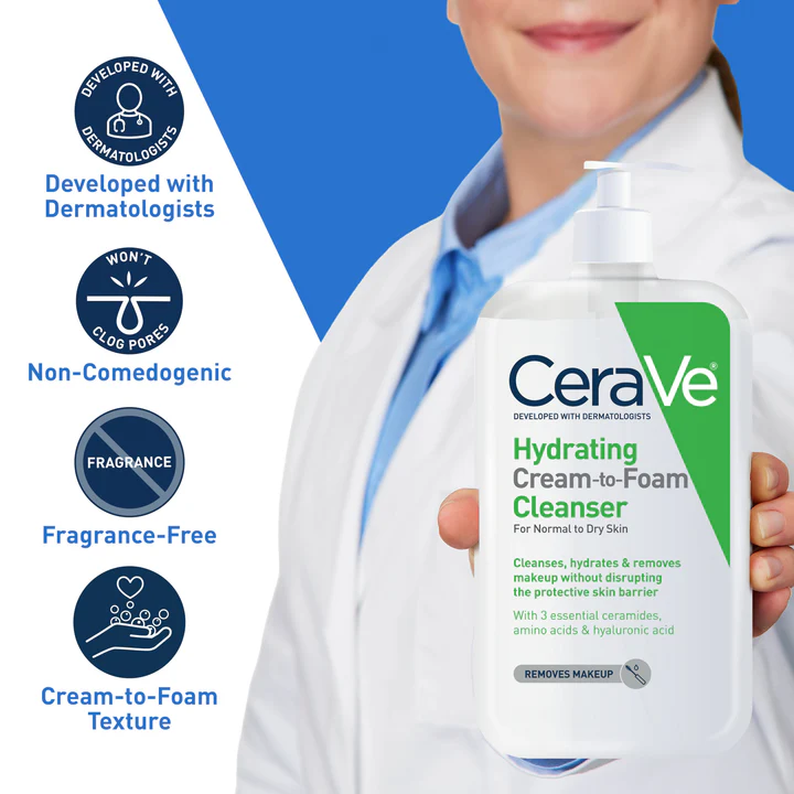 CERAVE HYDRATING CREAM TO FOAM CLEANSER 473ML
