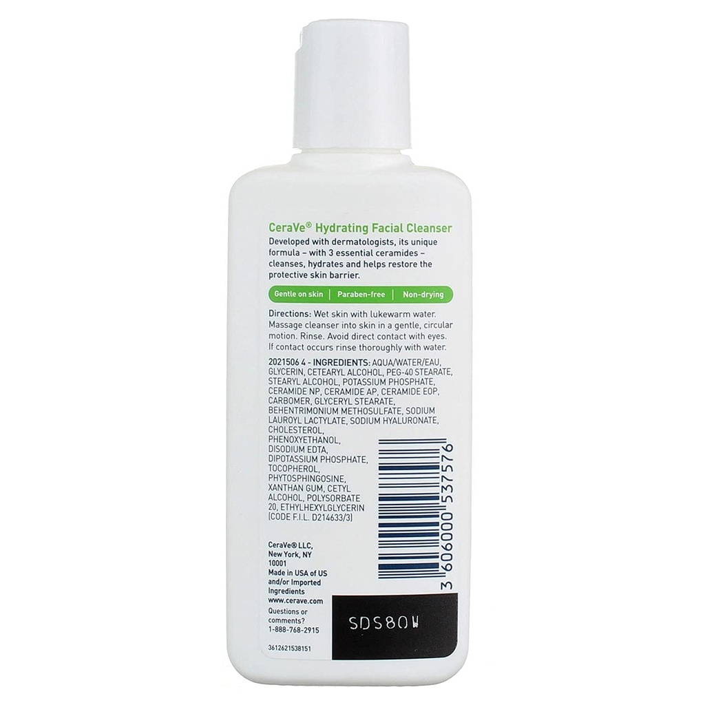 CERAVE HYDRATING FACIAL CLEANSER 3OZ