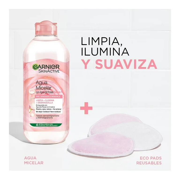 GARNIER AGUA MICELAR CON AGUA DE ROSAS