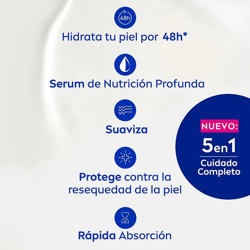 NIVEA  CREMA CORPORAL MILK NUTRITIVA 5EN1 400ML