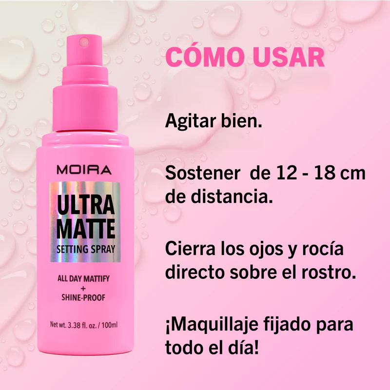 MOIRA ULTRA MATTE SETTING SPRAY ALL DAY MATTIFYING+SHINE-POOF 