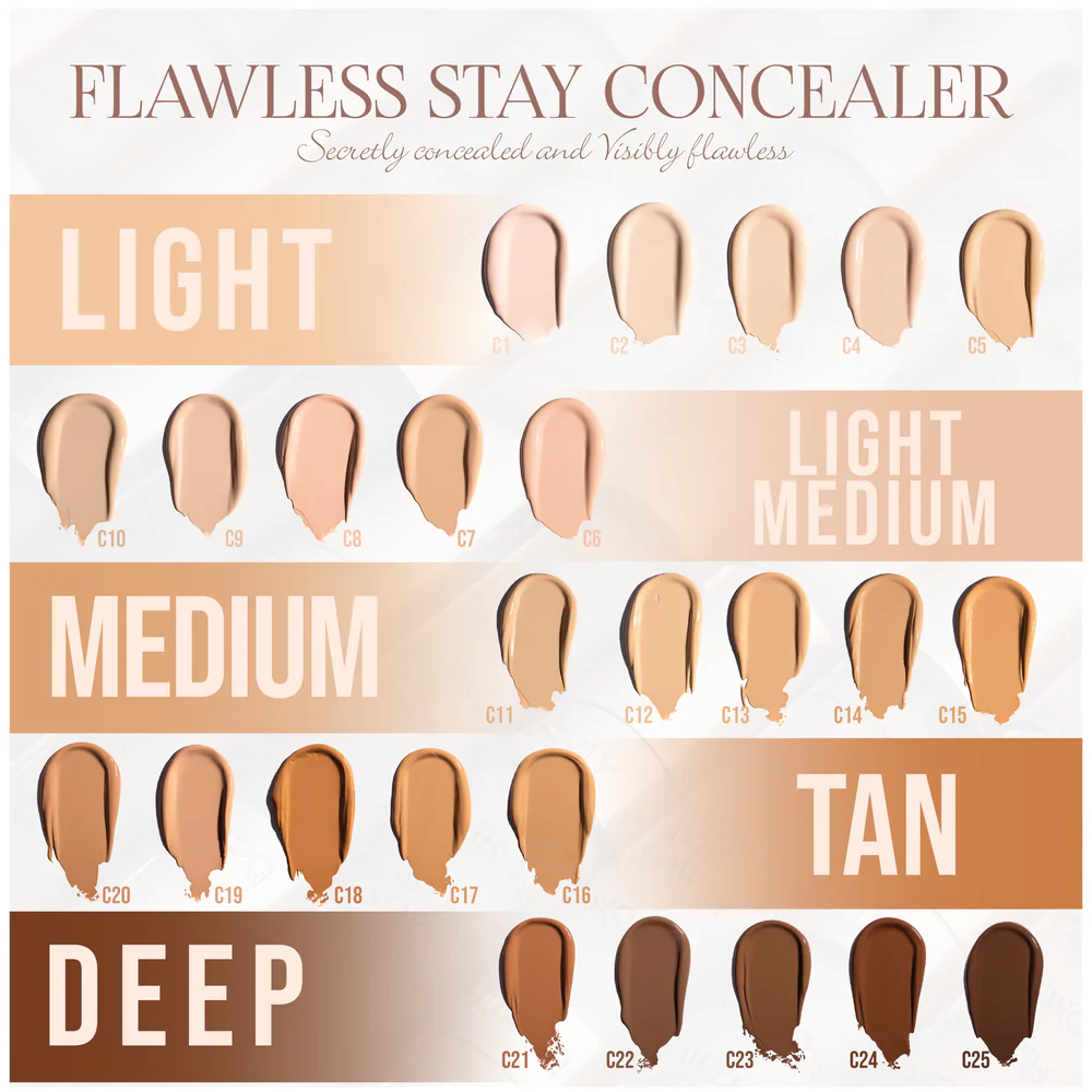 BEAUTY CREATIONS FLAWLESS STAY CONCEALER FULL COVERAGE C1
