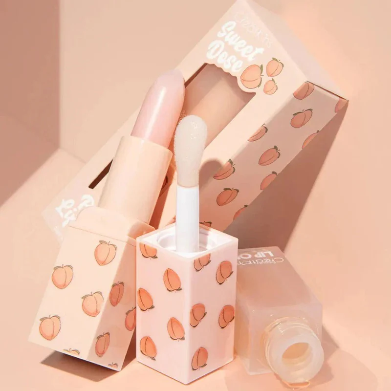 BEAUTY CREATIONS SWEET DOSE LIP CARE DUO PEACH SCENTED