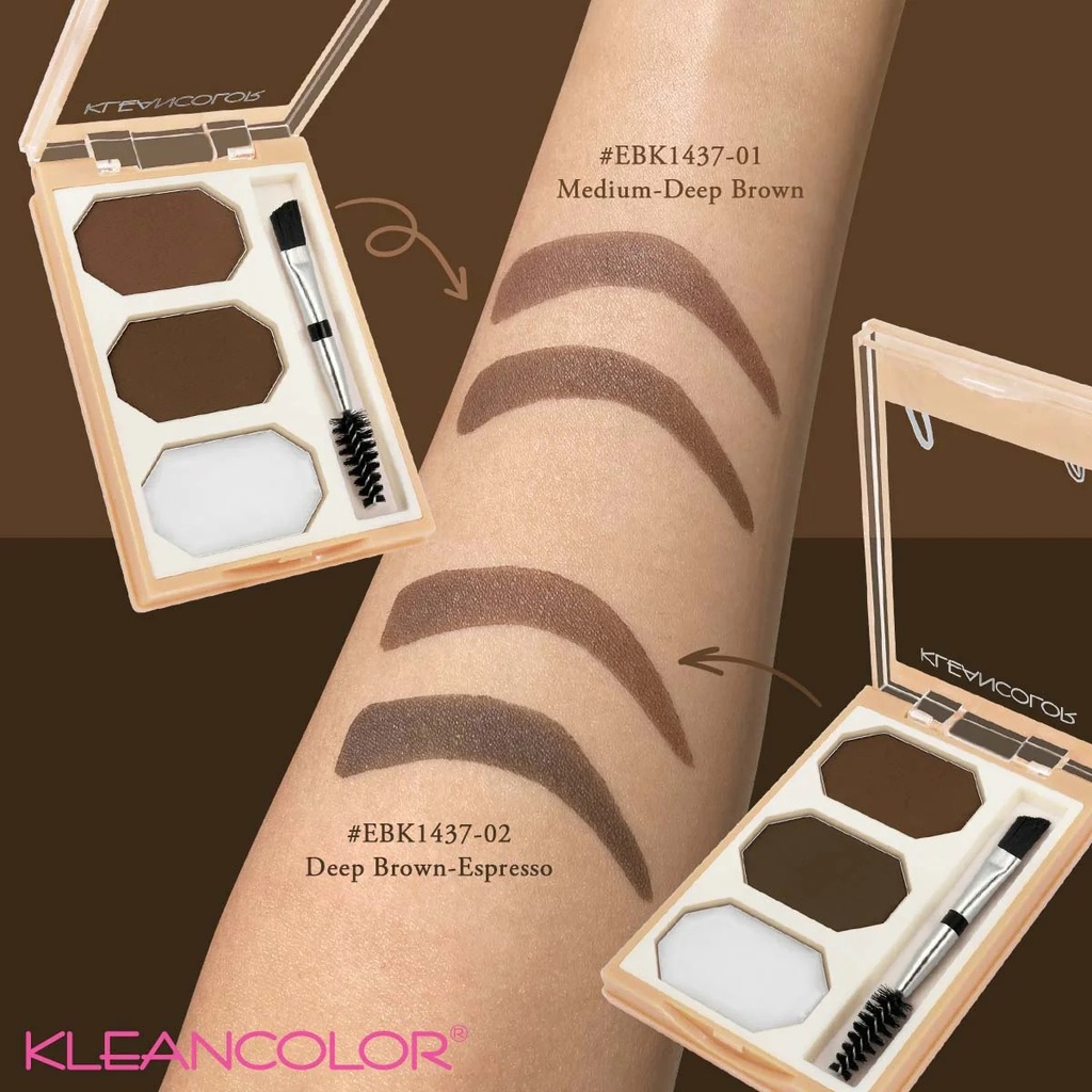 KLEANACOLOR BROW KIT DEEP BROWN- ESPRESSO