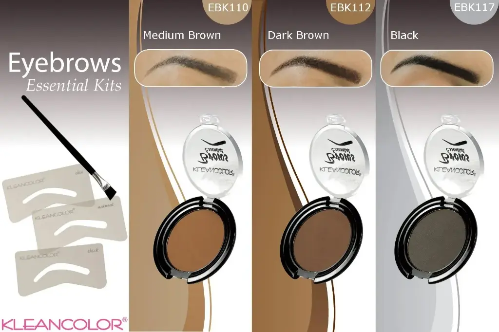 KLEANCOLOR BROW KIT MEDIUM -DEEP BROWN