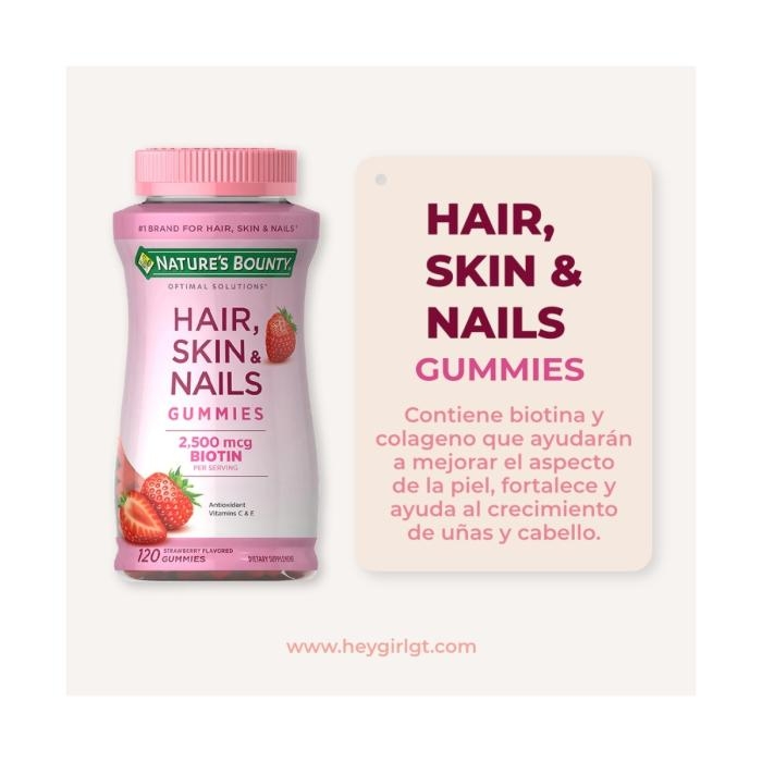 NATURES BOUNTY GOMITAS PARA CABELLO,PIEL Y UÑAS 120 GUMMIES