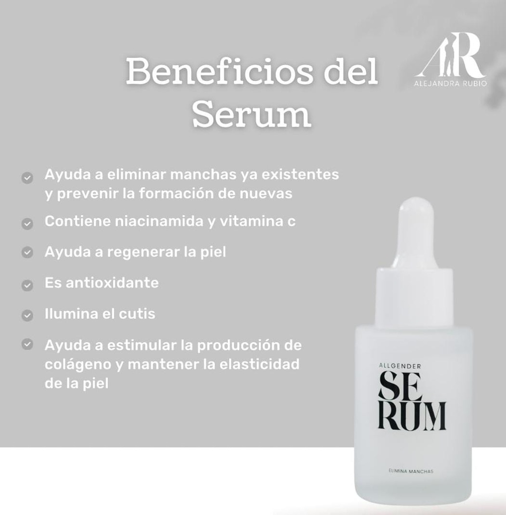 ALEJANDRA RUBIO ALL GENDER SERUM ELIMINA MANCHAS 
