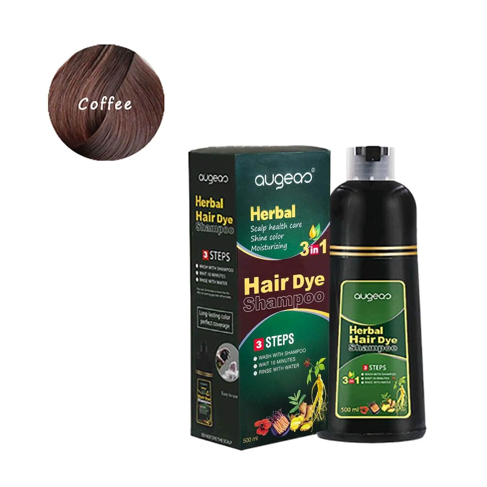 AUGEAS HERBAL HAIR DYE SHAMPOO COFFEE