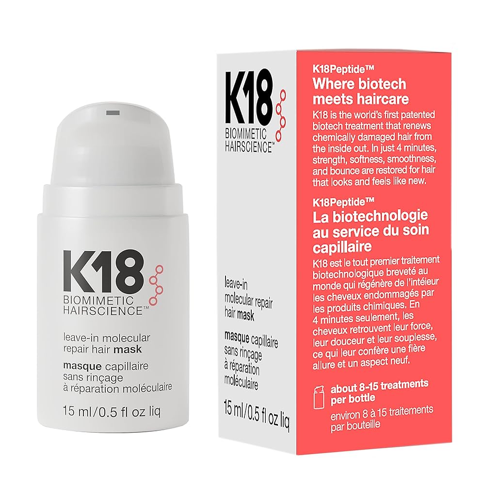 K18 BIOMIMETIC HAIRSCIENCE LEAVE-IN MOLECULAR REPAIR HAIR MASK 15 ML