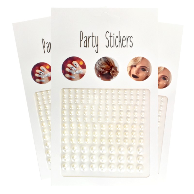 PERLITAS EN STICKER PARA PEINADO O MAQUILLAJE