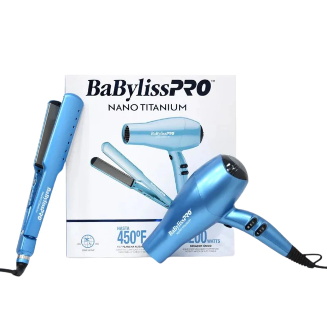 BABYLISS PRO NANO TITANIUM KIT PLANCHA + SECADOR 