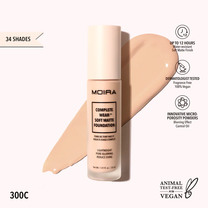 MOIRA COMPLETE WEAR SOFT MATTE FOUNDATION 300C 