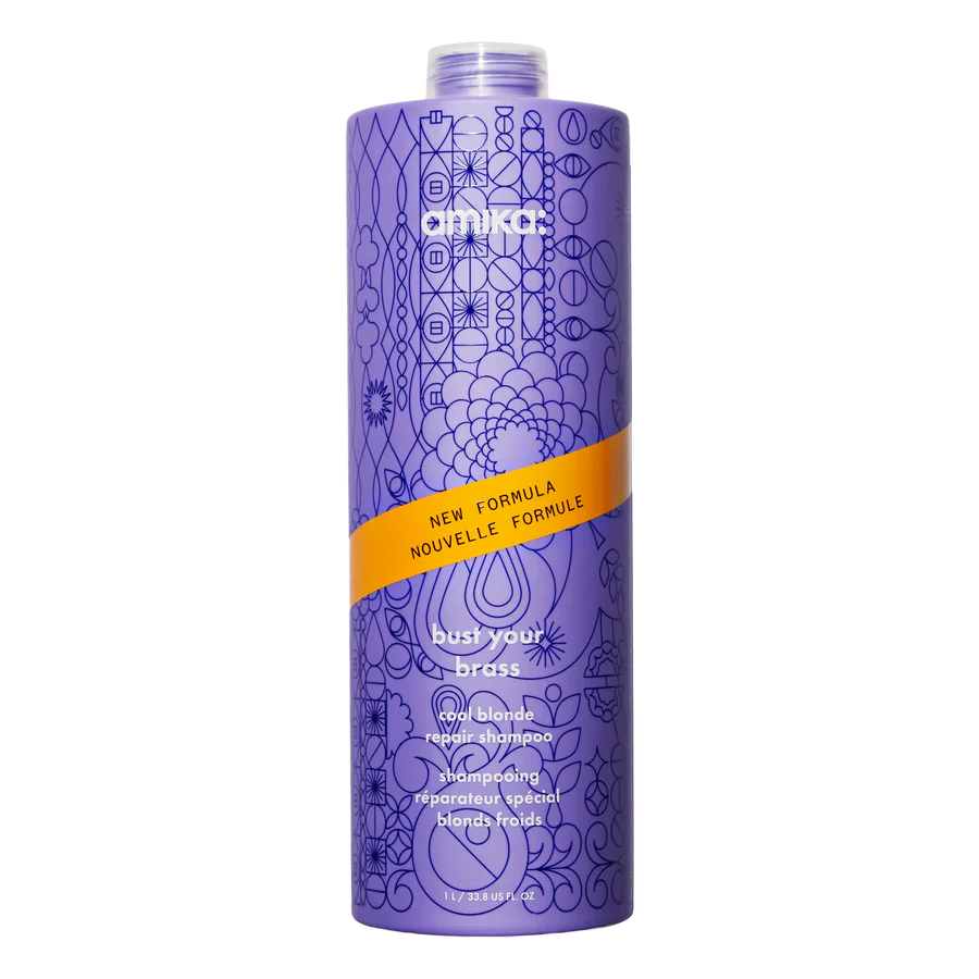 AMIKA BUST YOUR BRASS COOL  BLONDE REPAIR SHAMPOO LITRO