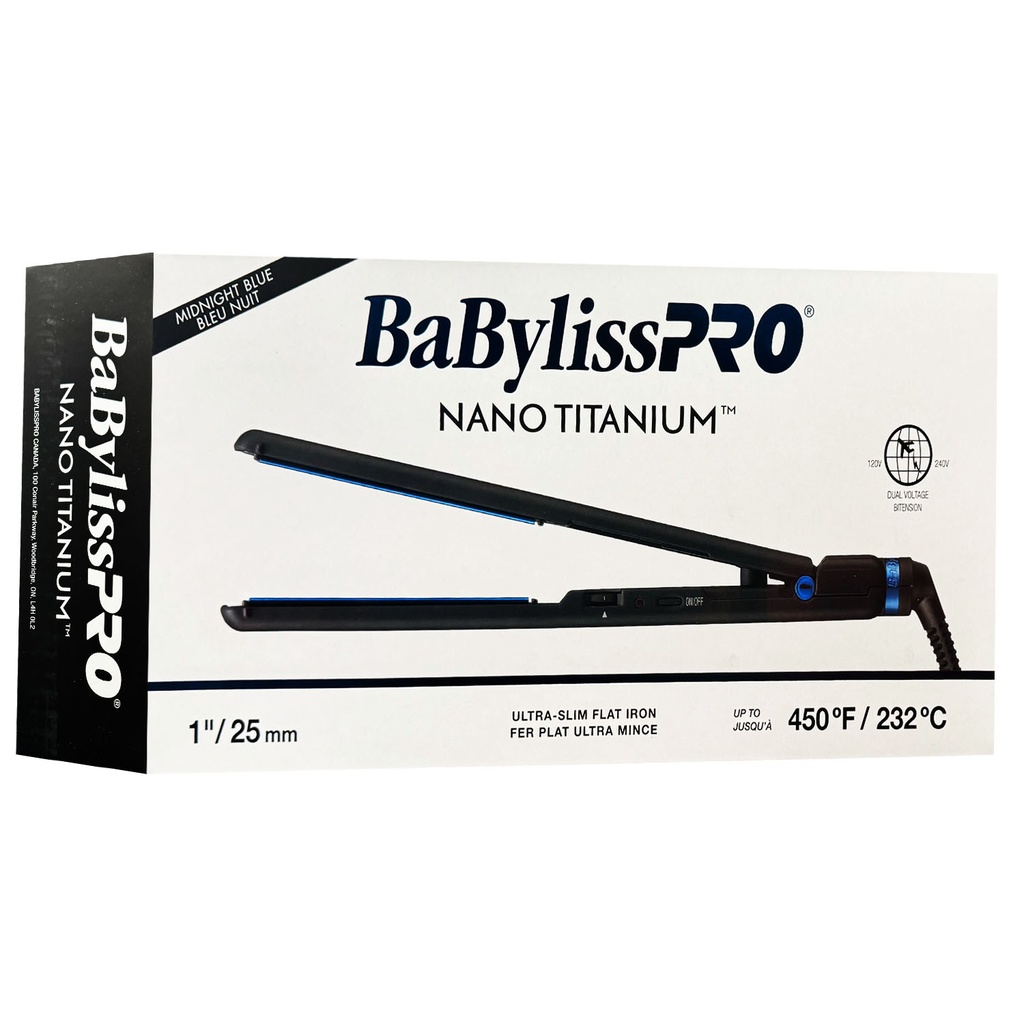 BABYLISSPRO NANO TITANIUM ULTRA-THIN FLAT IRON 1/25MM