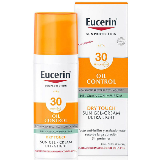EUCERIN OIL CONTROL SPF 50 TINTED DRY TOUCH SUN GEL-CREAM CLARO