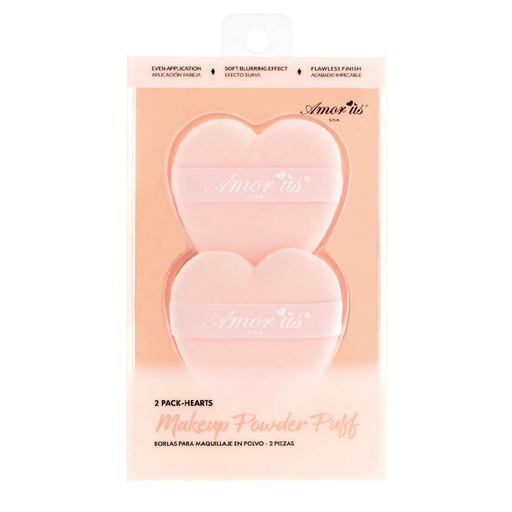 AMOR US 2 PACK-HEARTS MAKEUP POWDER PUFF
