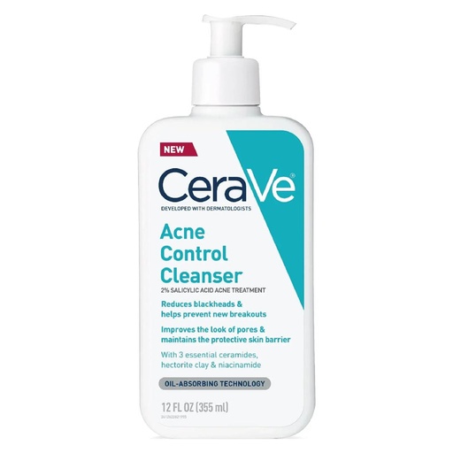 CERAVE ACNE CONTROL CLEANSER 2% SALICYLIC ACID 12OZ
