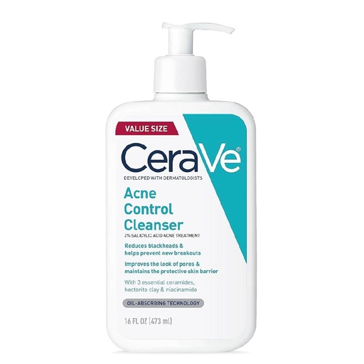 CERAVE ACNE CONTROL CLEANSER 2% SALICYLIC ACID 16OZ