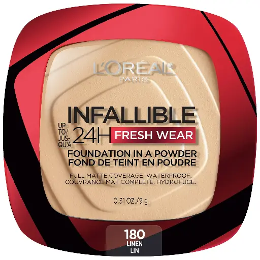 LOREAL INFALLIBLE 24H FULL WEAR FOUNDATION IN A POWDER 180 LINEN