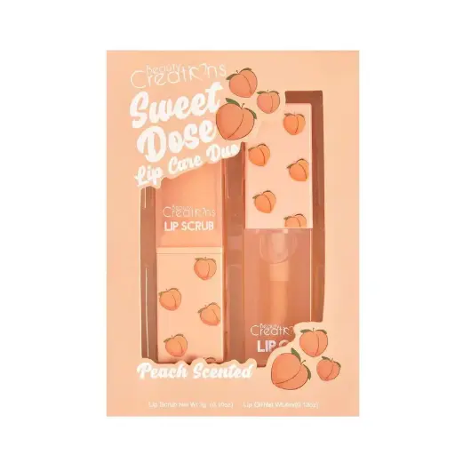 BEAUTY CREATIONS SWEET DOSE LIP CARE DUO PEACH SCENTED