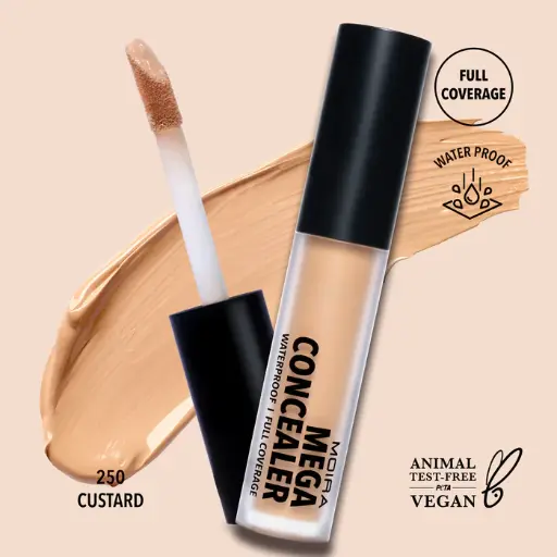 MOIRA MEGA CONCEALER WATERPROOF I FULL COVERAGE  250 CUSTARD 