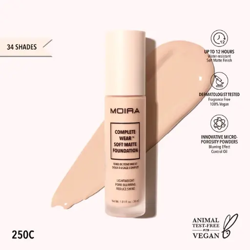 MOIRA COMPLETE WEAR SOFT MATTE FOUNDATION  250C
