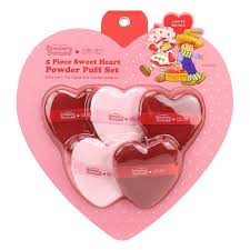 CELAVI 5 PIECE SWEET HEART POWDER PUFF SET 
